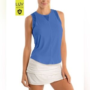 Lucky in Love Blue Tank Top